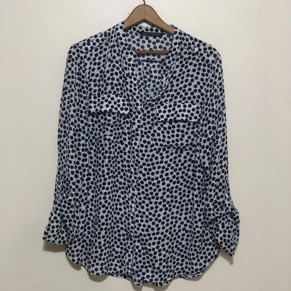 Zac & Rachel Blue Relaxed Long Sleeve Blouse